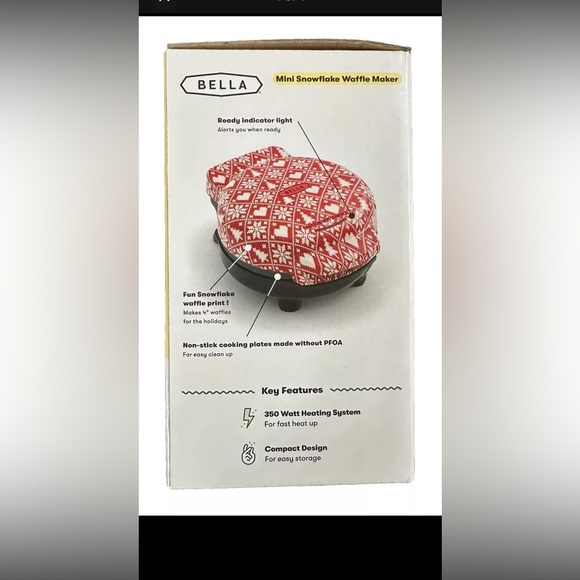 Bella Mini Snowflake Waffle Maker - Picture 3 of 4